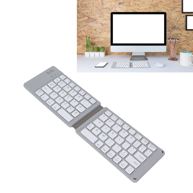 Foldable Keyboard, Portable Quiet Keys Keyboard, Rechargeable Inbuilt Battery Travel Keyboard, Wide Compatibility, Small Keyboard, for Laptop, Tablet, PC