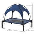 thumbnail image 3 of PawHut Elevated Cooling Pet Bed with Canopy for Small-Sized Dogs, Dark Blue, 3 of 10