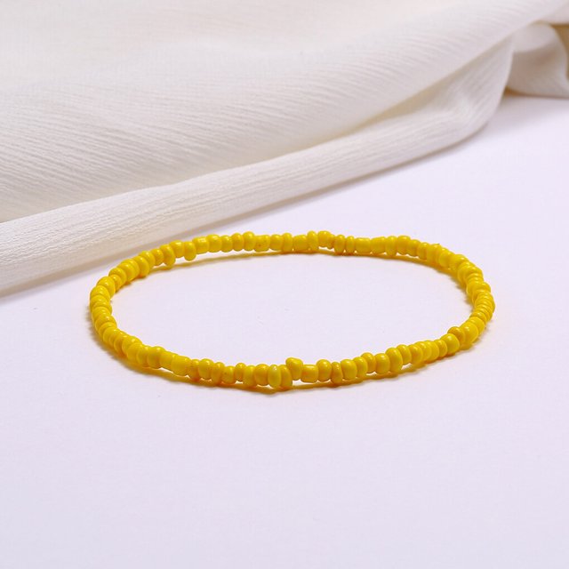 Bracelet de Cheville de Perles de Riz Unique Couleur-Rapide Riz Perle Chevilles Polyvalentes Chaînes Exquise Main Polyvalent Chic Filles Chevilles Pieds Décor 6