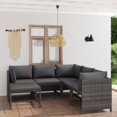 thumbnail image 1 of vidaXL 6 Piece Garden Lounge Set with Cushions Poly Rattan Grey, 1 of 5
