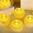 thumbnail image 3 of Battery Operated LED Flickering Votive Candle – 1.57 in Diameter x 2.28 in Height, White Plastic Flameless Candle for Halloween Home Decoration, 3 of 6