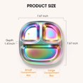 thumbnail image 4 of Stainless Steel Kids Plates, Pack of 4 Stainless Steel Divided Toddler Plate with Lids, 4 of 7