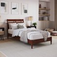 thumbnail image 1 of Savannah Twin XL Wood Low Profile Platform Bed in Walnut, 1 of 13