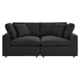 thumbnail image 3 of Modway Commix 2 Piece Down Filled Overstuffed Sectional Sofa Set in Black, 3 of 10