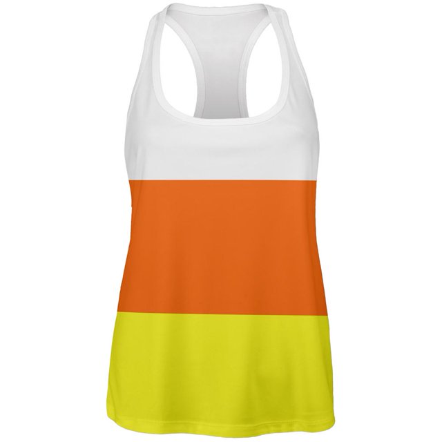 Halloween Candy Corn Costume All Over Womens Work Out Tank Top