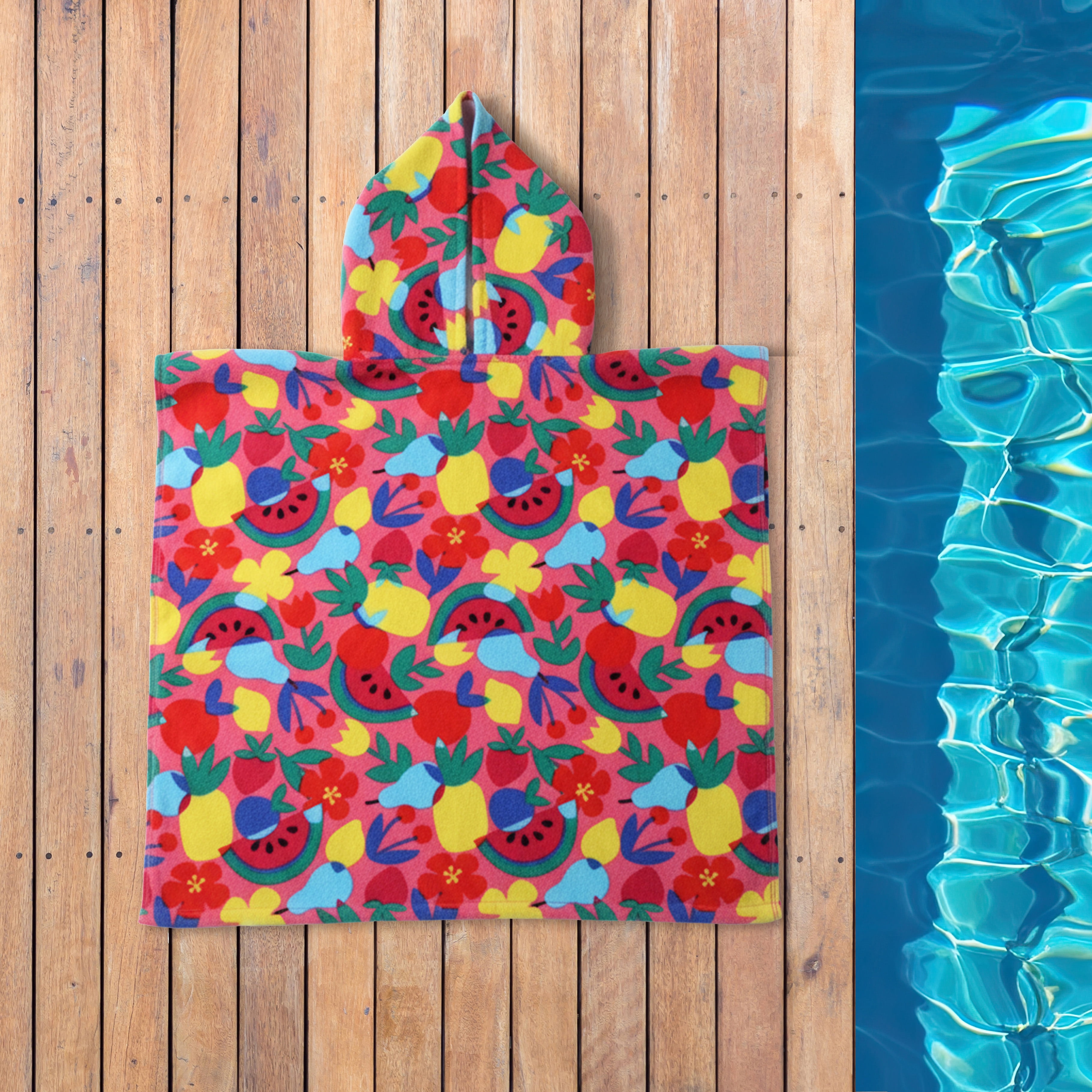 Serviette de plage à capuche Mainstays, motif floral, 1 pièce, 24 po x 48 po, 325 g/m²