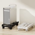 thumbnail image 1 of Adjustable Computer Tower Stand 1PC,16.93x11.02x2.76in,Mobile Desktop Rack with Locking Casters & Ventilated Base for Office Workstation Organization(Black), 1 of 8