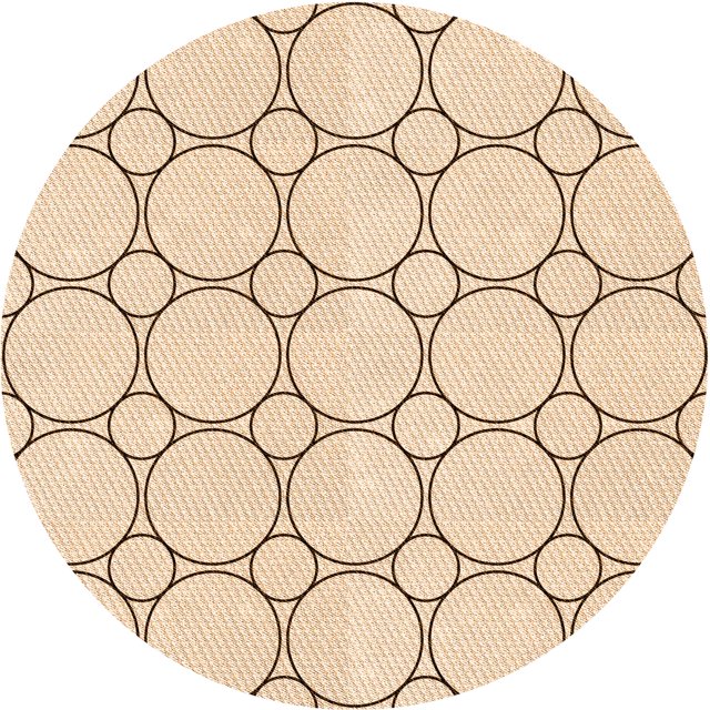 Ahgly Company Machine Washable Indoor Round Transitional Peru Brown Area Rugs, 6' Round