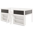 thumbnail image 1 of Costway Twin Size Low Loft Bed with Ramp Ladder & Bookcases Full-length Safety Guardrail White, 1 of 10