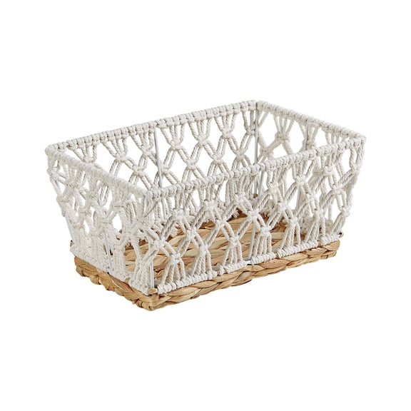 Hometrends Woven Rope and Water Hyacinth Basket