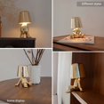 thumbnail image 3 of Bedside Touch Control Table Lamp  Golden Man Statue LED Table Lamp  USB Rechargeable  3-Speed Dimmer  Home Living Room Office Decorative Table Lamp.(2PCS), 3 of 7