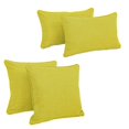 thumbnail image 1 of Double-corded Solid Outdoor Spun Polyester Throw Pillows with Inserts (Set of 4), Lime, 1 of 2