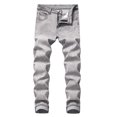 thumbnail image 1 of TIMIFIS Men's Slim-Fit Stretch Jean Fashion Trend Micro Elastic Slim Tie Elastic Small Straight Leg-GrayFall, 1 of 1