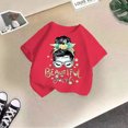 thumbnail image 2 of WEAIXIMIUNG T-Shirts à Col Montant pour Fille Enfant Filles Mignon Imprimé Graphique Col Rond Manches Courtes Tee Été Décontracté T-Shirt, 2 of 4