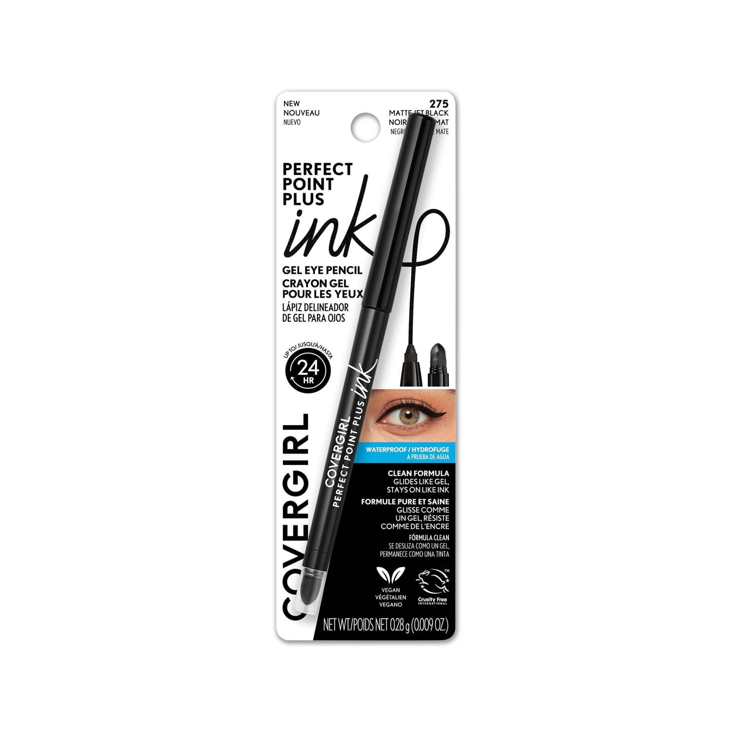 COVERGIRL Perfect Point Plus Ink Gel traceur pour les yeux, hautement pigmenté, longue tenue, formule végétalienne