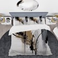 thumbnail image 2 of Designart "Expression in Black, White, and Gold II" Abstract Bedding Covert Set - Modern Black Geometric Bed Set With 2 Shams, 2 of 6