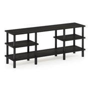 Pemberly Row Wood 3-Tier Wide Shelf TV Stand for TV up to 47" in Espresso