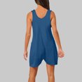 thumbnail image 4 of TrendOFT Combinaison Décontractée d'Été pour Femme, Ample, Col Rond, Sans Manches, Bretelles Spaghetti, avec Poches, Combinaisons une Pièce pour Femme, Salopettes, Bleu, TTG, 4 of 6