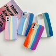 thumbnail image 2 of Étui Arc-en-Ciel Mignon Compatible avec iPhone, Étui de Protection Intégrale en Silicone Liquide Coloré Antichoc pour Femmes et Filles (iPhone 11, Rouge), 2 of 7