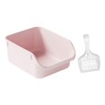 thumbnail image 1 of Tachiuwa Cat Litter Box Easy Carry High Sided Cat Litter Container Cat Toilet Sandbox pink, 1 of 9
