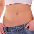 thumbnail image 4 of BodyJ4You 18PC Belly Button Rings 14G Goldtone Surgical Steel Clear Aqua Pink CZ Navel 18 Extra Ball, 4 of 6