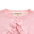 thumbnail image 4 of Little Girls Knitted Cardigan Solid Color Lace Long Sleeve Single Button Casual Tops, 4 of 6