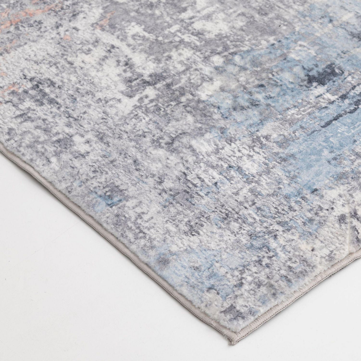 Tapis tissé bleu clair et gris clair Banburry