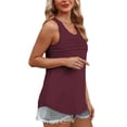 thumbnail image 4 of Besolor Womens Summer Sleeveless Shirts 2025 Casual Round Neck Tank Tops Loose Solid Color Basic Tee Plus Size, 4 of 7
