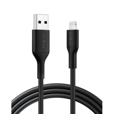 Belkin BoostCharge Eco USB-A to Lightning Cable (2M/6.6ft.) - Soft, Flexible Fast-Charging Cable, Lightning iPhone Charger Cord for iPhone 14 & Earlier Series, iPad 9th Gen, & AirPods - Black