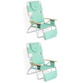 thumbnail image 1 of Ostrich Chaise de Plage Pliante d'Extérieur 3-en-1 Rembourrée de Luxe, Sarcelle (Lot de 2), 1 of 10