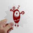 thumbnail image 1 of Monstre Extraterrestre Cyclope Soleil Autocollant Vinyle Bagage Graffiti Fleur Décalcomanie, 1 of 3