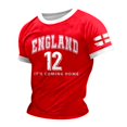 thumbnail image 1 of LUOGENLI T-shirts pour Homme pour Hommes T-Shirt Homme Imprimé Thème Angleterre T-Shirt Décontracté Col Rond T-Shirt Manches Courtes T-Shirt T-shirts pour Homme T-Shirt Graphique Vêtements d'Été Rouge TTG, 1 of 6
