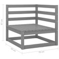 thumbnail image 4 of vidaXL 2 Piece Garden Lounge Set Grey Solid Pinewood, 4 of 5