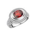 thumbnail image 4 of RYLOS Bagues pour Femmes Bague en Argent Sterling Classique Pierre Précieuse Ovale 9x7 mm et Diamants Grenat de Janvier Bijoux Taille 11,5, 4 of 7