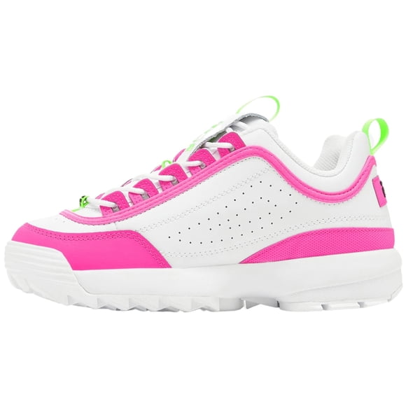 Fila Women's Disruptor II Sneaker (8, White/Knockout Pink/Green Gecko)