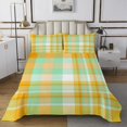 thumbnail image 1 of Erosebridal Orange Green Geometric Coverlet Set Queen, Buffalo Plaid Bedding Set 3 Pieces, 1 of 5