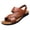 Yellow, variant on Sandals for Men, Breathable Perforated Leather with Non-Slip Rubber Sole, Thick-sole Design for Beach and Outdoor Use