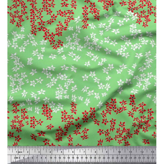 Soimoi Rayon Fabric Artistic Floral Decor Fabric Printed Yard 42 Inch Wide