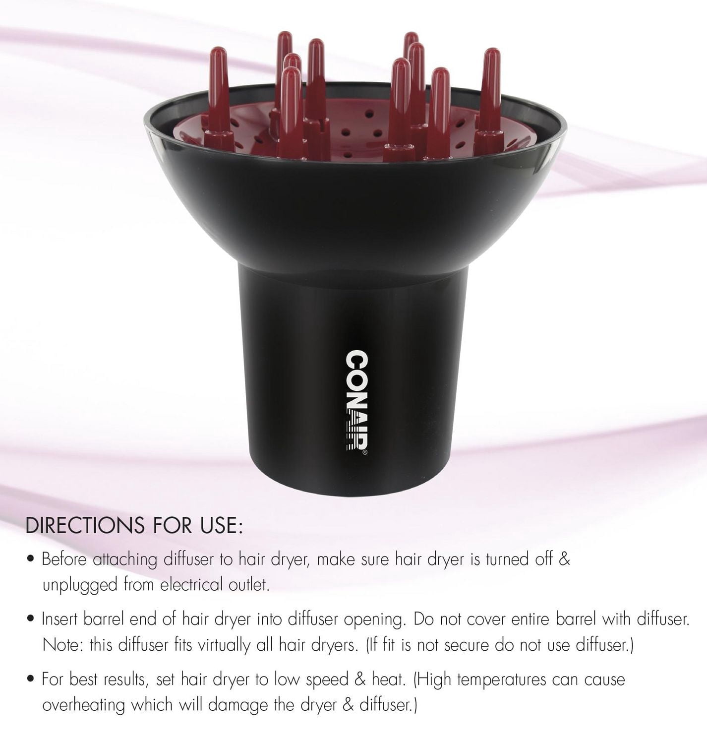 Diffuseur universel céramique tourmaline Conair, noir, 1 pièce