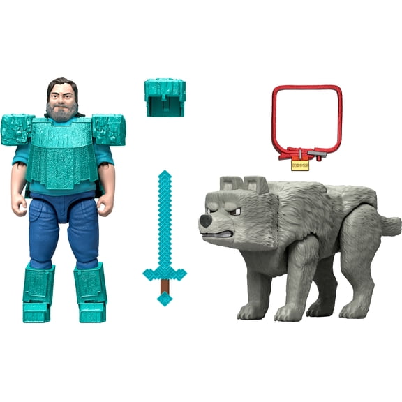 Minecraft – Coffret figurines – Meilleur ami canin, 2 fig. et 2 acc. - Exclusivité Walmart