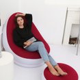 thumbnail image 3 of Foldable Inflatable Chair with Foot Stool, Blow Up Lounge Chair for Outdoor Camping Travel, 3 of 7