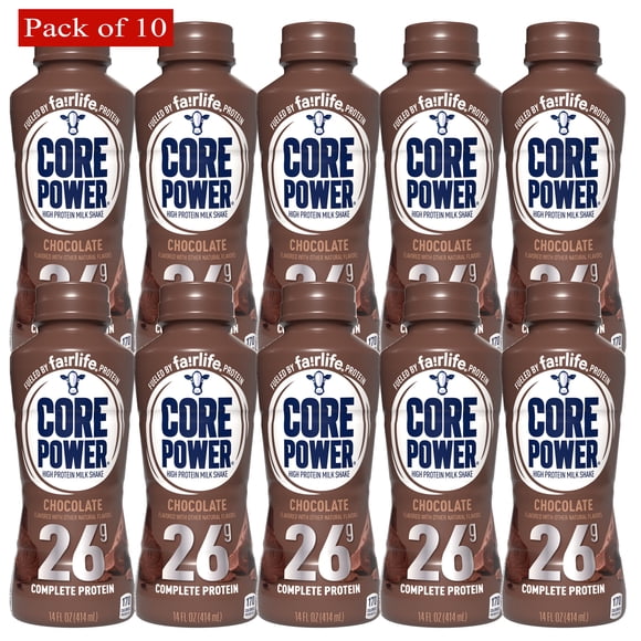 Core Power Boisson Frappée Riche en Protéines (26 g), Chocolat, 14 Fl Oz (Lot de 10 Bouteilles)
