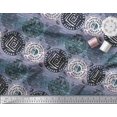 thumbnail image 2 of Soimoi Cotton Voile Fabric Text,Floral & Greek Key Block Print Fabric by Yard 42 Inch Wide, 2 of 3