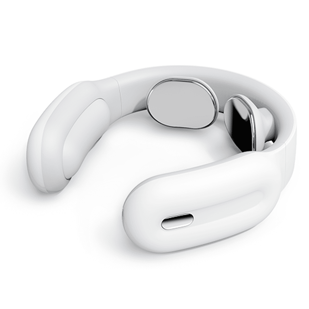 Genkent Smart Neck Massager with Heat, Intelligent Electric Pulse Neck Massager, 3 Modes &15 Strength Cordless Intelligent Portable(White)