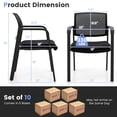 thumbnail image 3 of Gymax Ensemble de 10 Chaises de Bureau pour Conférence, Chaises Empilables en Maille pour Invités avec Roulettes Pivotantes, 3 of 10