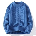 thumbnail image 2 of Ketyyh-chn99 Cardigan Classique en Molleton à Fermeture Éclair pour Homme Mode Homme Décontracté Couleur Unie Simple Col Ras du Cou Chandail Chandail Bleu,3TG, 2 of 5