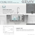 thumbnail image 4 of Azuni Undermount 25" Stainless Steel Single Bowl Workstation Kitchen Sink with 4 accs C126L, 4 of 14