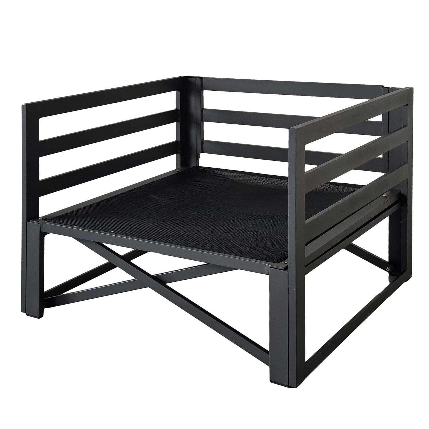 Ensemble modulaire de fauteuils club Lanai avec accoudoirs, gris