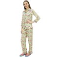 thumbnail image 1 of Bimba Black Button-Down Shirt With Elastic Waist Pajama Printed Night Wear Set-20, 1 of 5