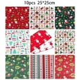 thumbnail image 1 of Ruibeauty 10Pcs Christmas Cotton Festive Fabric Patchwork Cloth DIY Craft Sewing, 1 of 5